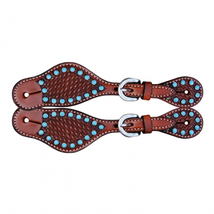 TURQUOISE BEADS SPUR STRAPS